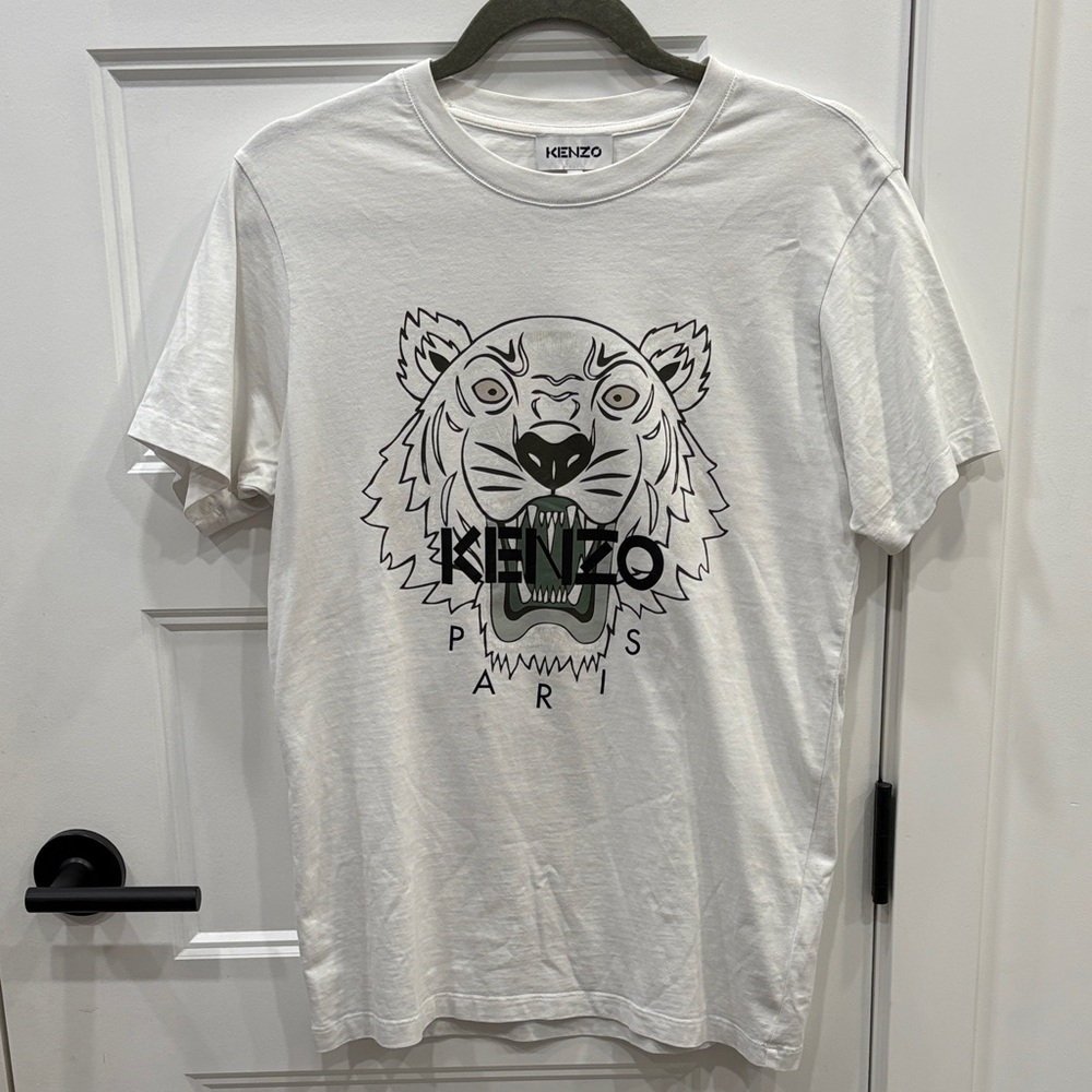 Kenzo White T-Shirt with Tiger Design
